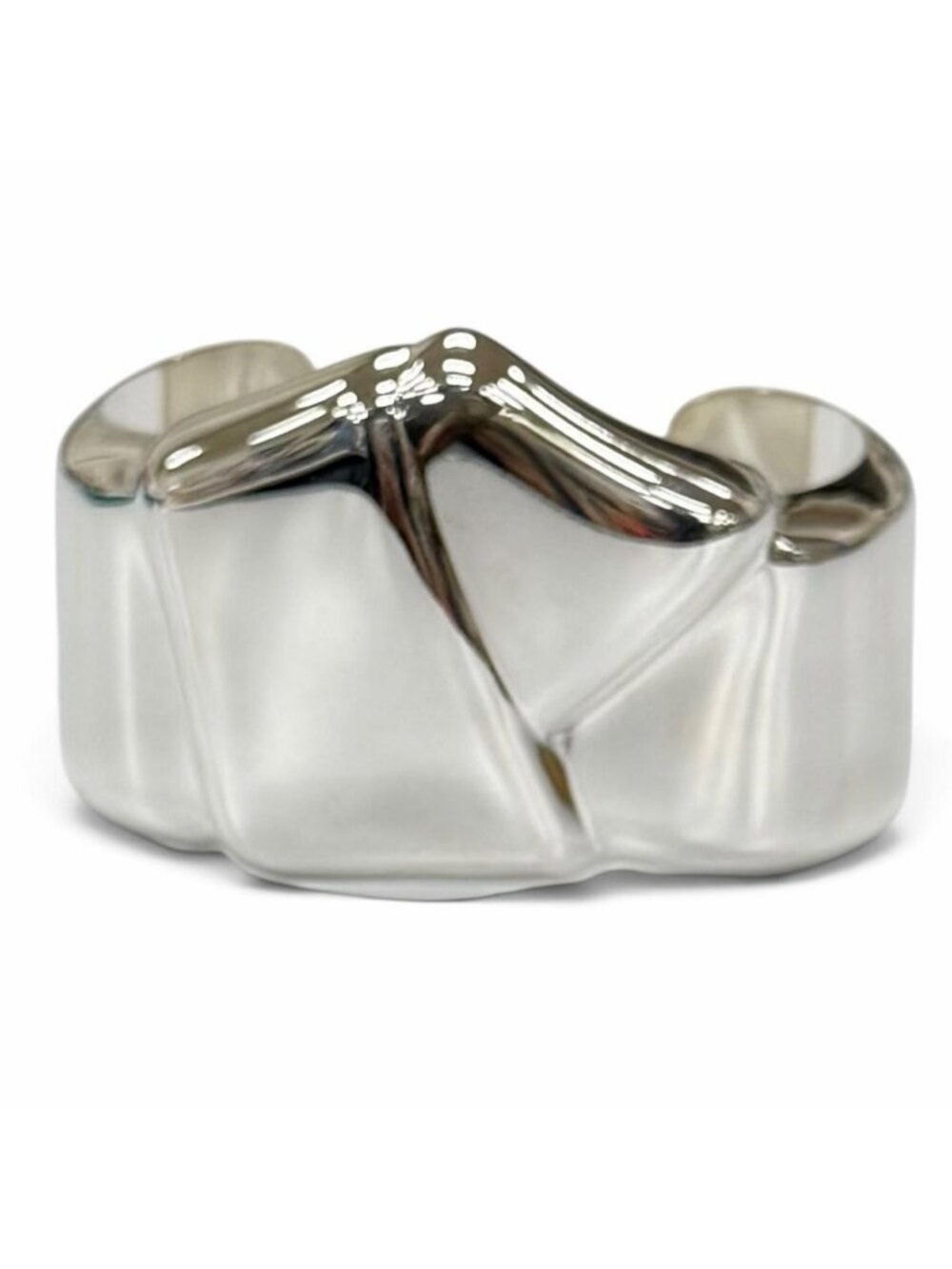 Tiffany & Co Vintage Elsa Peretti Ribbon Bone Cuff Bangle Silver Bracelet